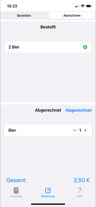 Bestellung abrechnen